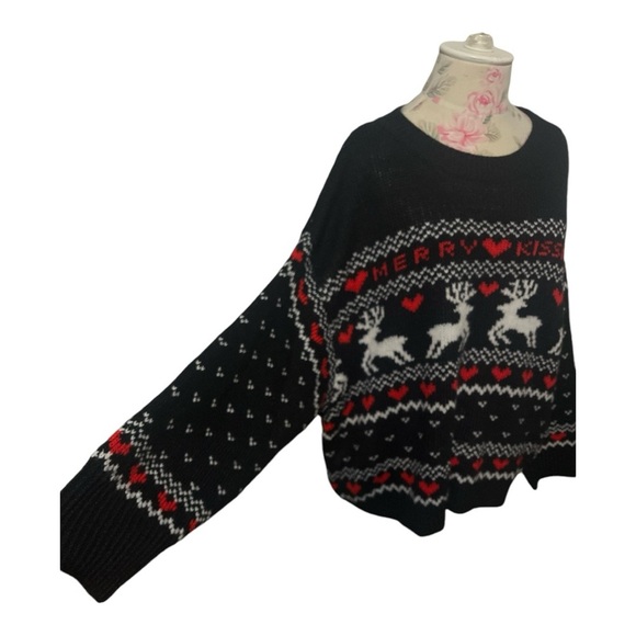 H&M Wool Blend Merry Kissmas Sweater Gently Loved Size XL Oversized Comfy - Picture 7 of 10